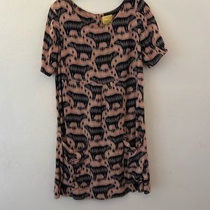 Anthropologie Tunic Dress Bear Print Size 10